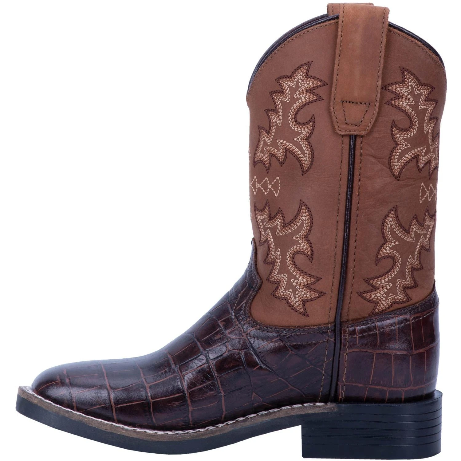 Dan Post Kid's Chocolate Gator Print Boots - Image 2