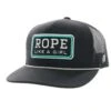 Hooey High Profile Black Cap-Rope Like A Girl Patch