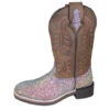 Girl's Blue Mermaid Glitter Square Toe Boot