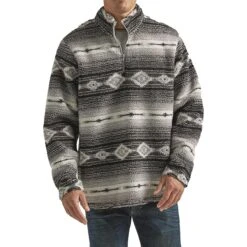 Wrangler Men's Navy And Gray Aztec Sherpa