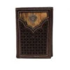 Ariat Tri-fold Calf Hair Logo Brown