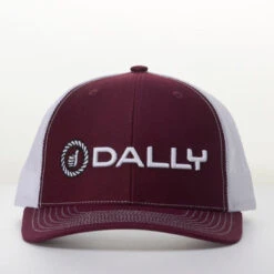 Dally Up Maroon And White Logo Cap