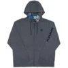 Hooey Grey Full Zip Logo Hoodie