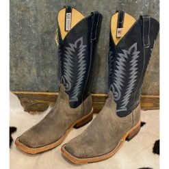 Anderson Bean Grey Waxy Kudu Royal Blue Boots