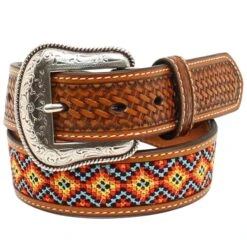 1/4" Multi-Colored Embroidered Belt