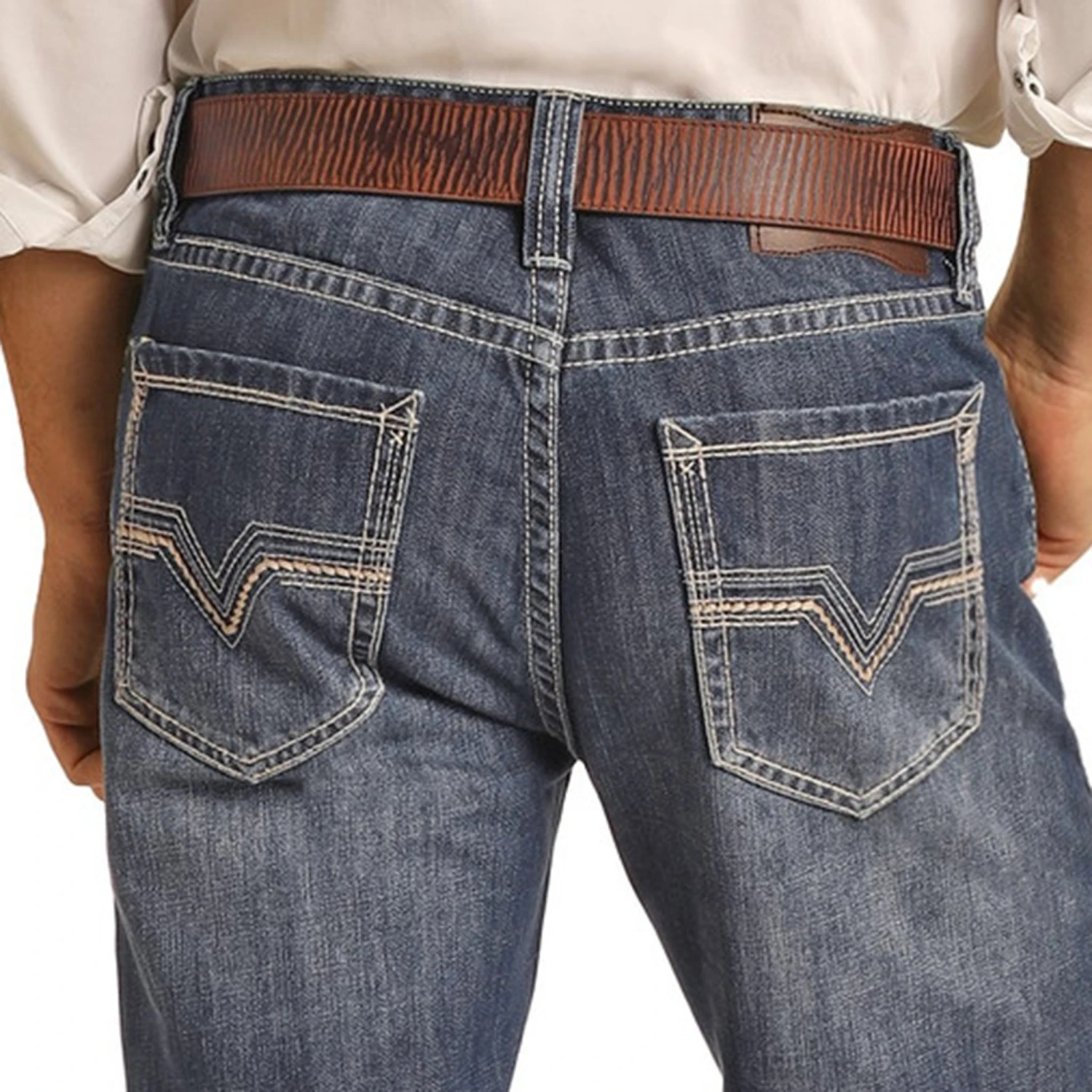 Rock & Roll Cowboy Ladder Stitch Double Barrel Jeans - Image 4
