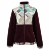 Hooey Tech Fleece Burgundy Multi Color Jacket