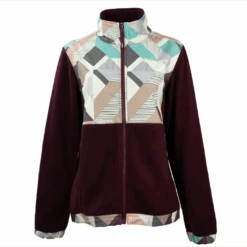 Hooey Tech Fleece Burgundy Multi Color Jacket