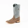 Ferrini Brown & Blue Pirarucu Print Square Toe