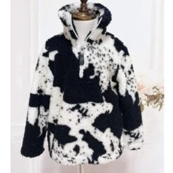 The Little Heifer Kids Black & White Cow Print Sherpa