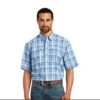 Ariat Dutch Blue Plaid Short Sleeve Button Down