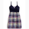 Women's Purple And Kiwi Lace Plaid Dress