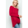 Burgundy Long Sleeve Draped Front Blouse