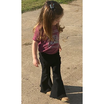 Distressed Black Toddler Bell Bottoms - Image 4