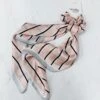 Blush And Navy Striped Scrunchie Scarf