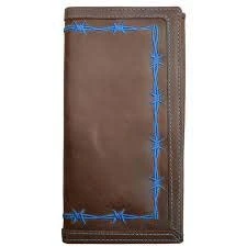 Blue Barbwire Stitch Check Book Cover