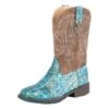 Roper Kid's Blue South West Glitter Square Toe Boots