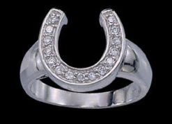 Montana Silversmiths Cubic Zirconia Horseshoe Ring Size 9